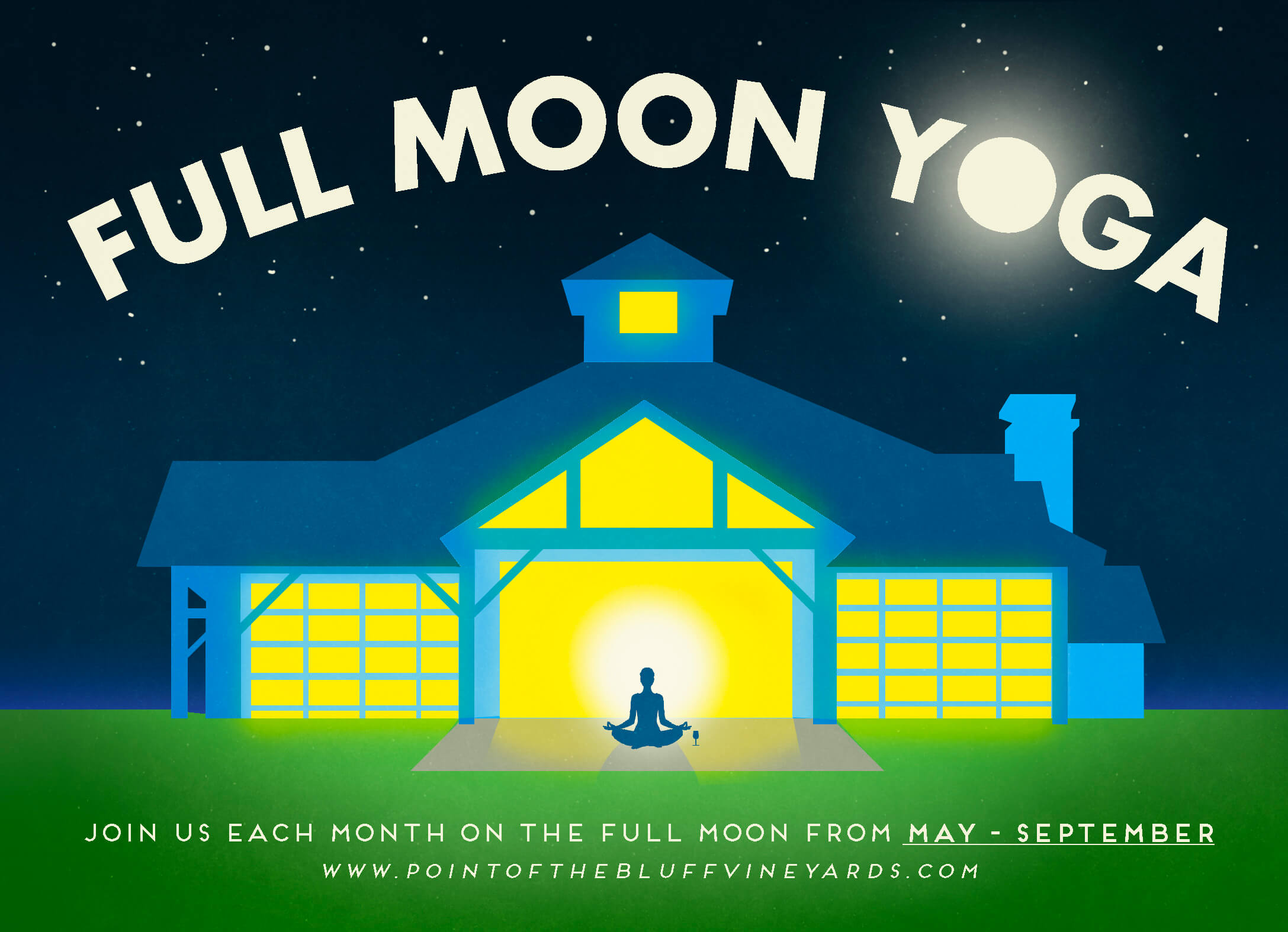 Full Moon Yoga Graphic with Text